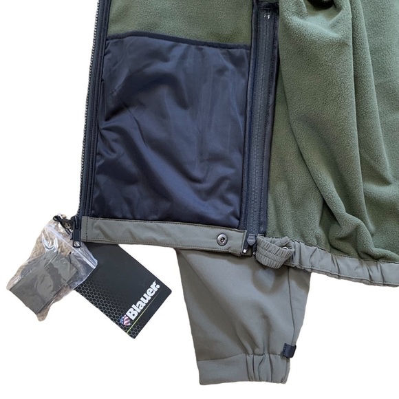 BLAUER New With Tags SOFT SHELL FLEECE JACKET In OD Green Size Medium - Picture 6 of 13